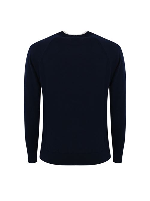 Maglia girocollo in lana blu Eleventy | J71MAGJ05 MAG0J02611-02